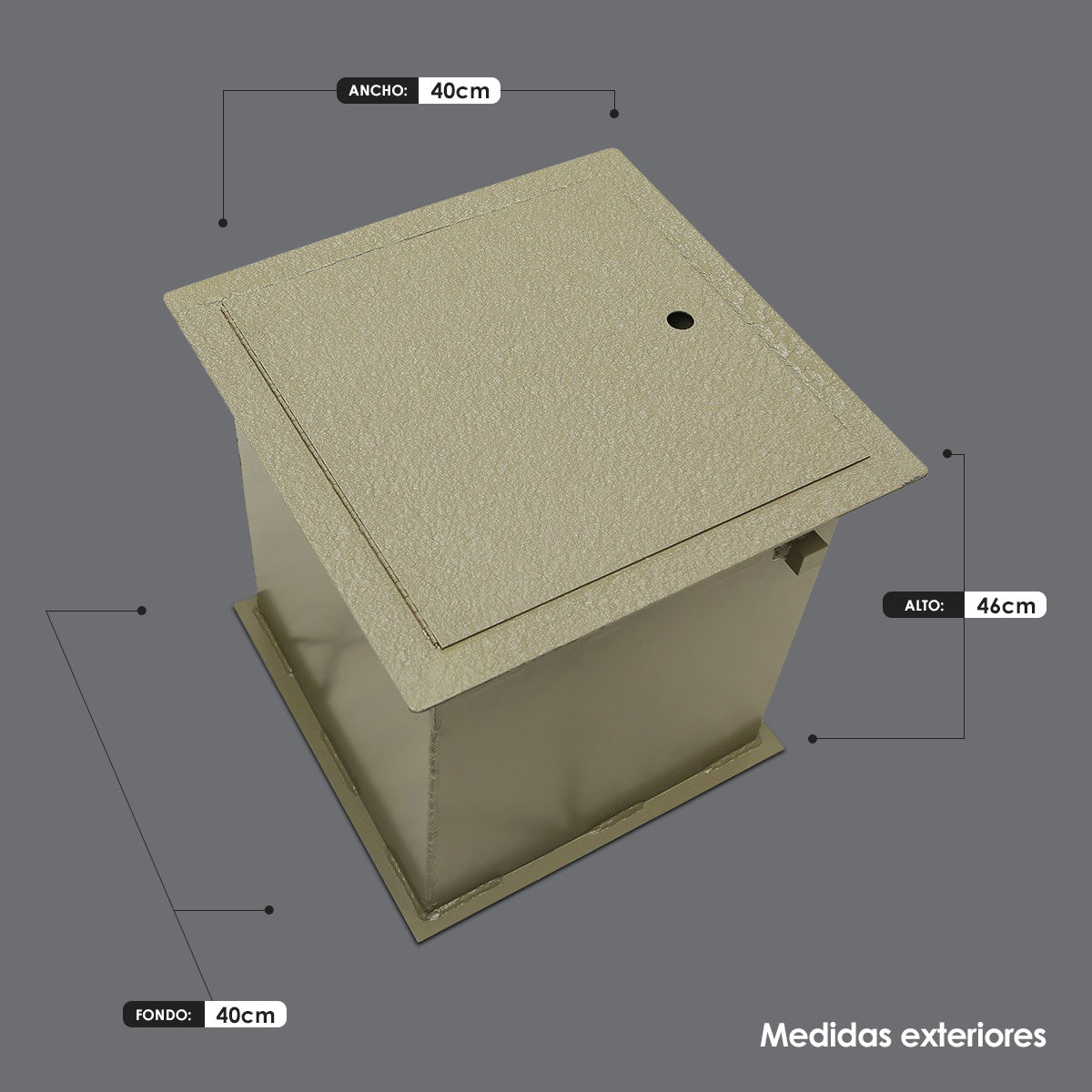 CAJA FUERTE BAJO PISO CON HERRAJE