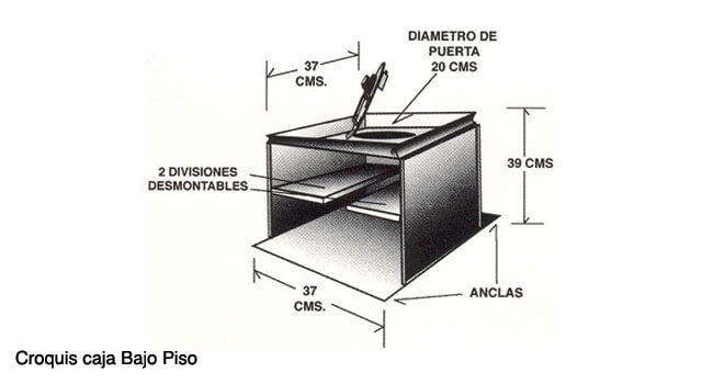 CAJA FUERTE BAJO PISO PUERTA CIRCULAR