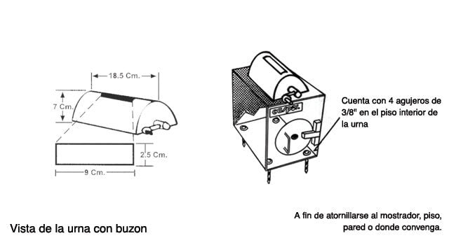 URNA ANTIASALTO NO.2 BUZÓN ROTATIVO