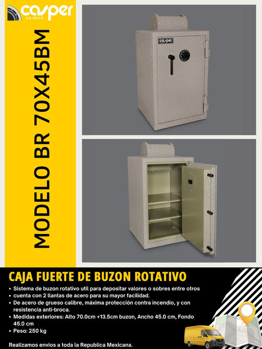 CAJA FUERTE DE BUZON ROTATIVO MOD. BR70X45
