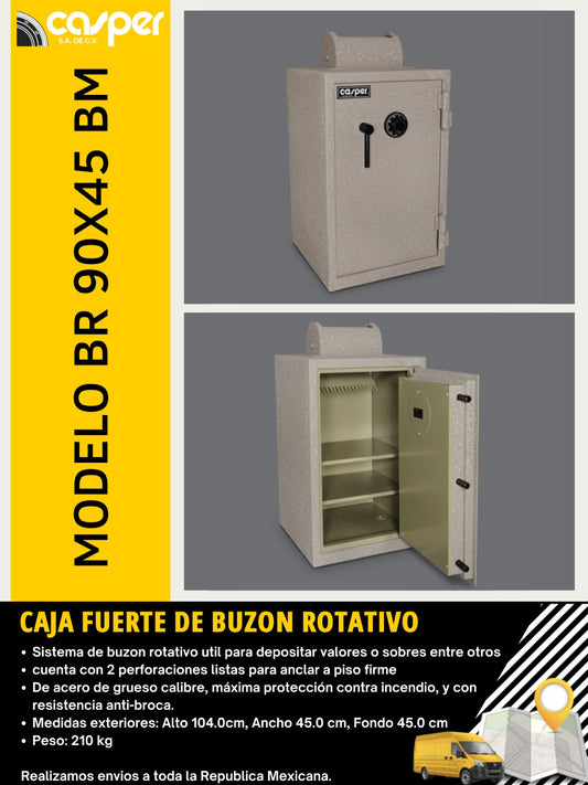 CAJA FUERTE CON BUZÓN ROTATIVO MOD. BR-70×45-BM