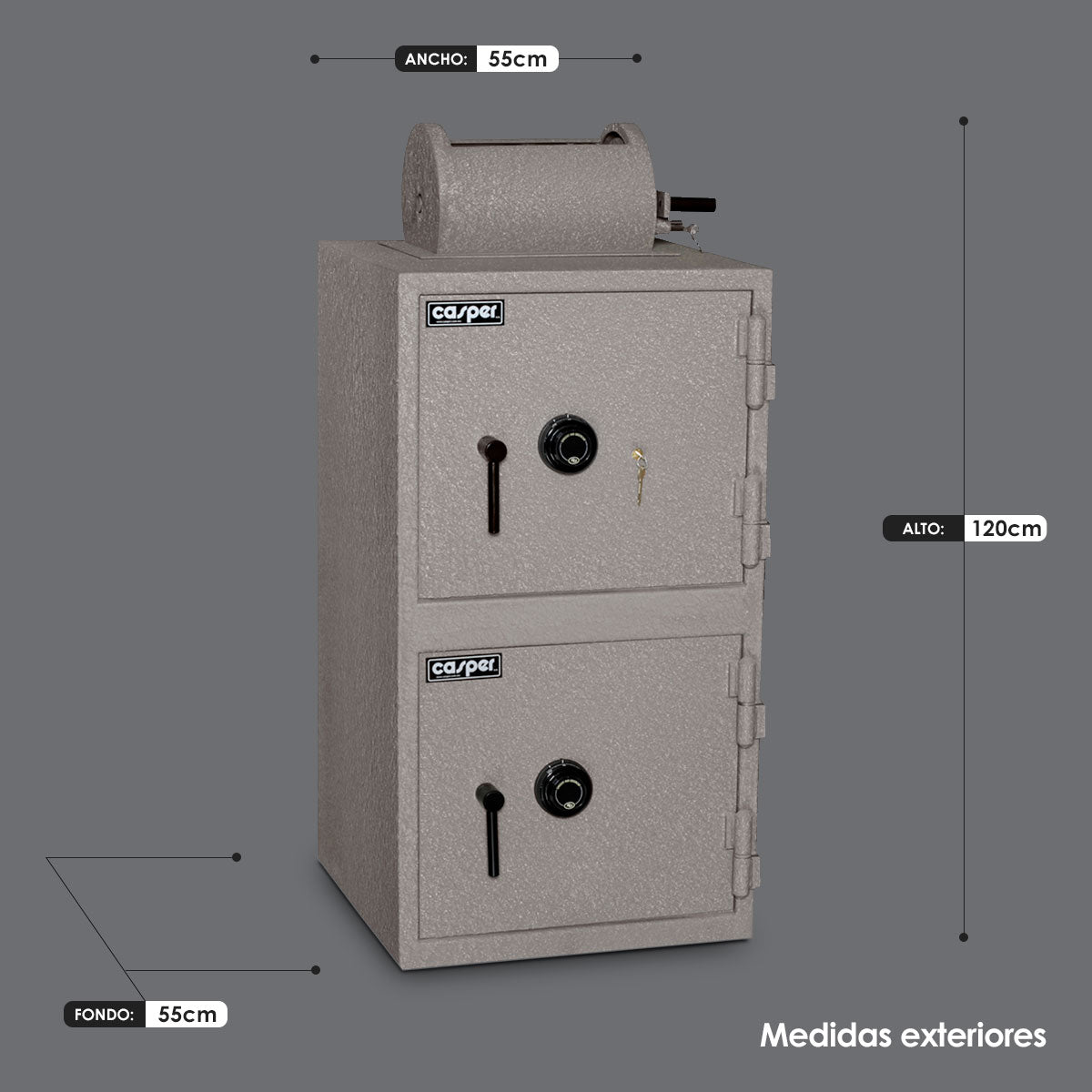 CAJA FUERTE 2 EN 1 MOD. 50-50 BR CON LLAVE DE GUARDIA