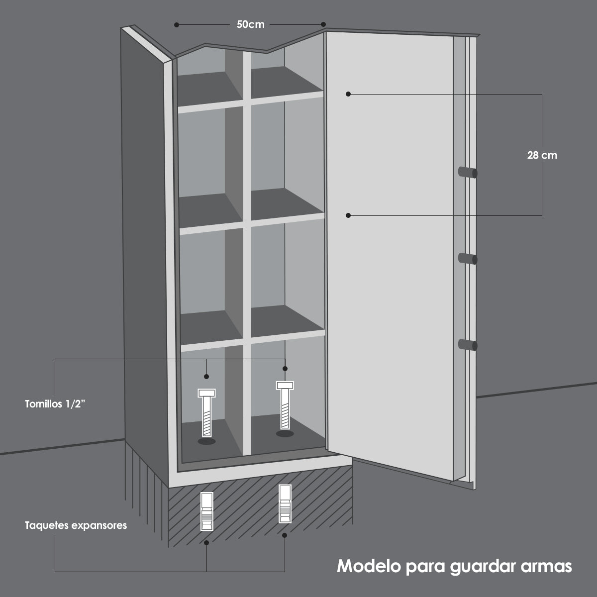 CAJA FUERTE PARA GUARDAR ARMAS MOD. GA-164